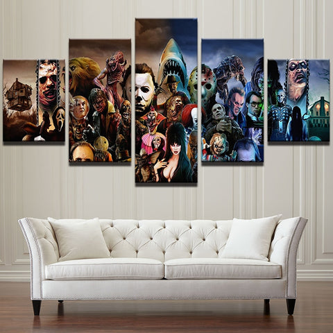 Horror Movie Characters Wall Art Decor Canvas Print - DelightedStore