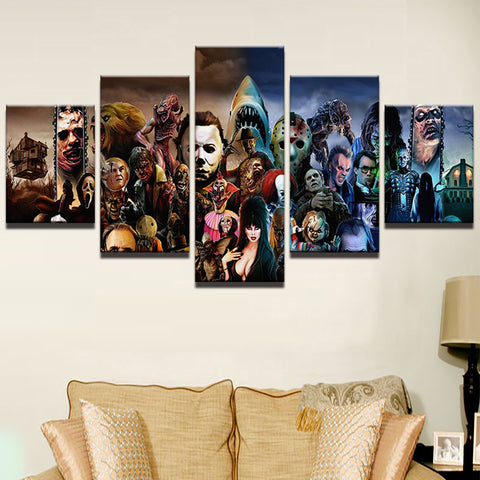 Horror Movie Characters Wall Art Decor Canvas Print - DelightedStore