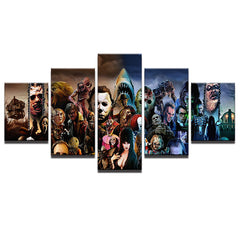 Horror Movie Characters Wall Art Decor Canvas Print