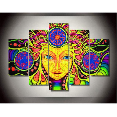 Psychadelic Mandala Wall Art Canvas Print Decor