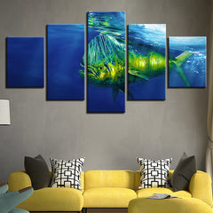 Deep Blue Sea Big Fish Underwater Wall Art Decor Canvas Print - DelightedStore