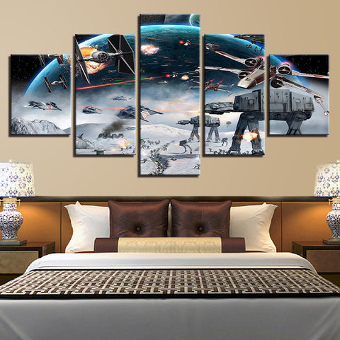 Millennium Falcon X-Wing Star Wars Wall Art Canvas Print Decor - DelightedStore