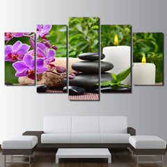 Pink Orchid Spa Zen Wall Art Canvas Print Decor