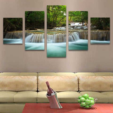 Waterfall Definition Natural Wall Art Canvas Print Decor