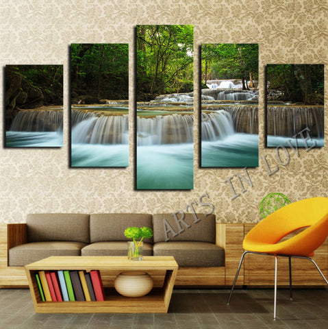Waterfall Definition Natural Wall Art Canvas Print Decor