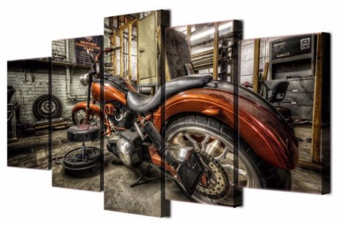 Motorcycle Chopper Wall Art Canvas Print Decor - DelightedStore