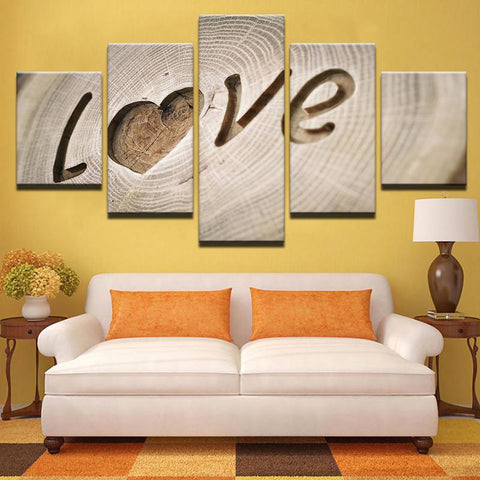 Wooden Romantic LOVE Plank Wall Art Decor Canvas Print