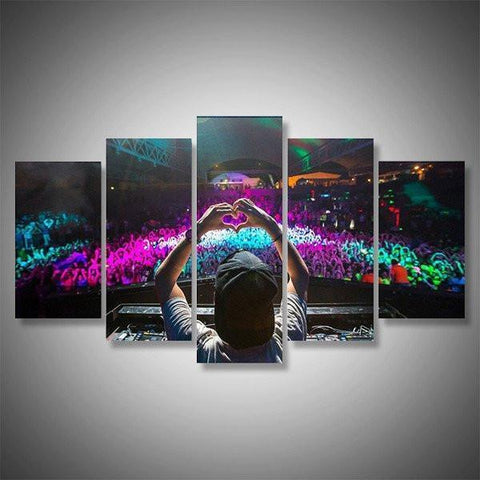 DJ in front of Crowd Wall Art Canvas Print Decor - DelightedStore