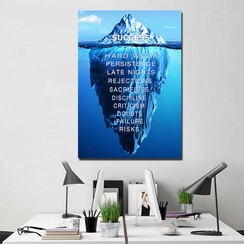 Inspiration Success Ice Mountain Wall Art Canvas Print Decor - DelightedStore