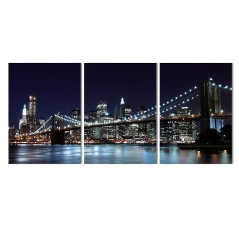 New York City Night View Wall Art Canvas Print Decor - DelightedStore