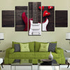 Image of Red-White Electric Guitar Music Wall Art Canvas Print Decor