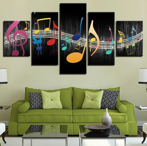 Note Musical Partition Wall Art Canvas Print Decor - DelightedStore