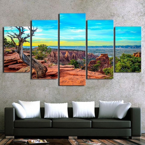 sunset Mountains Wall Art Canvas Decor Printing